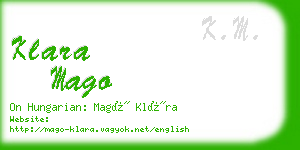 klara mago business card